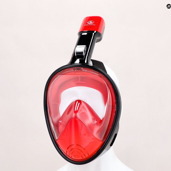 Celotvárová maska na šnorchlovanie AQUASTIC červená SMA-01SC 14