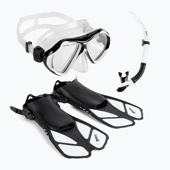 Mares ABC Quest cestovná potápačská súprava maska + šnorchel + plutvy biela a čierna 41797