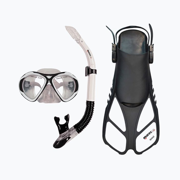 Mares ABC Quest cestovná potápačská súprava maska + šnorchel + plutvy biela a čierna 41797 11