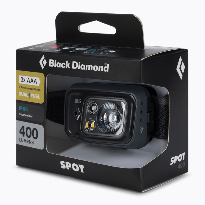 Hlavová baterka Black Diamond Spot 400 sivá BD6206720004ALL1