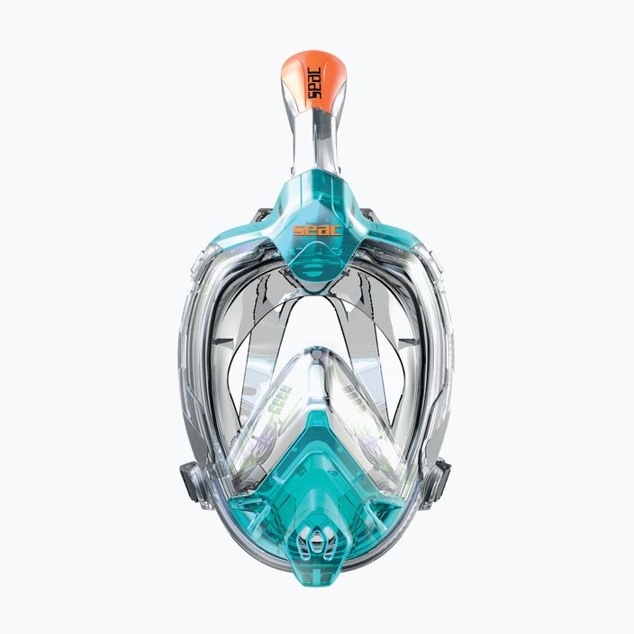 Celotvárová maska na šnorchlovanie SEAC Libera blue clear/orange 2