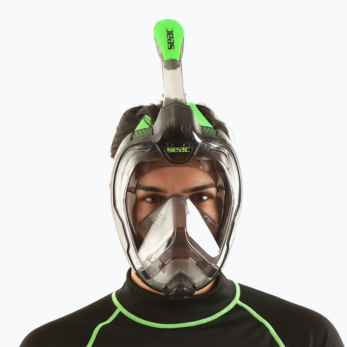 Celotvárová maska na šnorchlovanie SEAC Magica grey clear/green lime 7