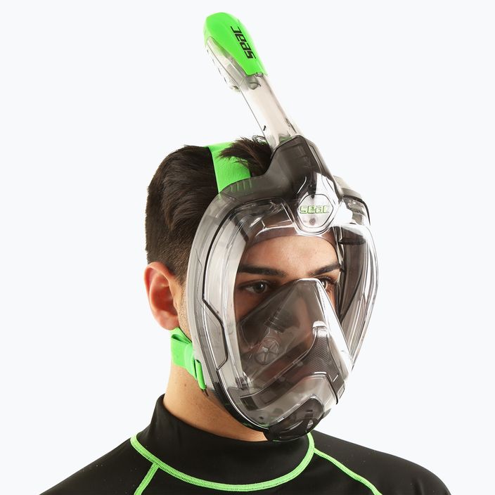 Celotvárová maska na šnorchlovanie SEAC Magica grey clear/green lime 8