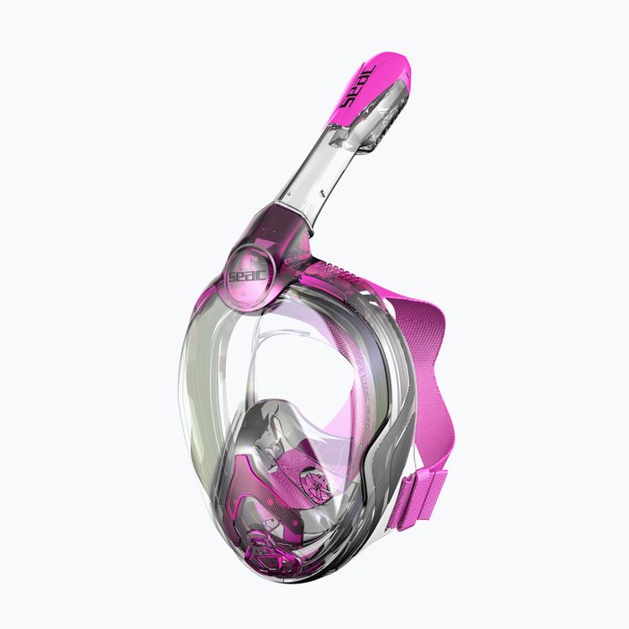 Celotvárová maska na šnorchlovanie detská SEAC Magica black silicone/pink