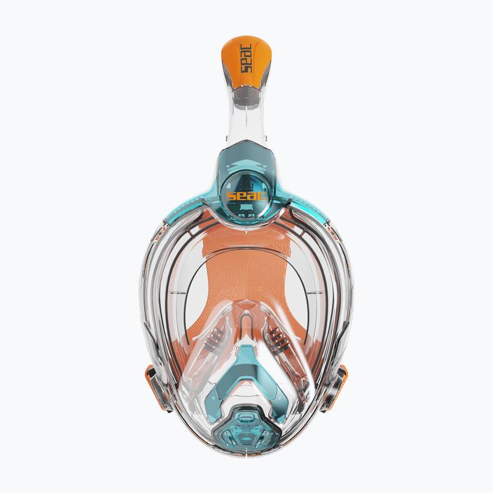 Celotvárová maska na šnorchlovanie detská SEAC Libera acquamarine/orange 2