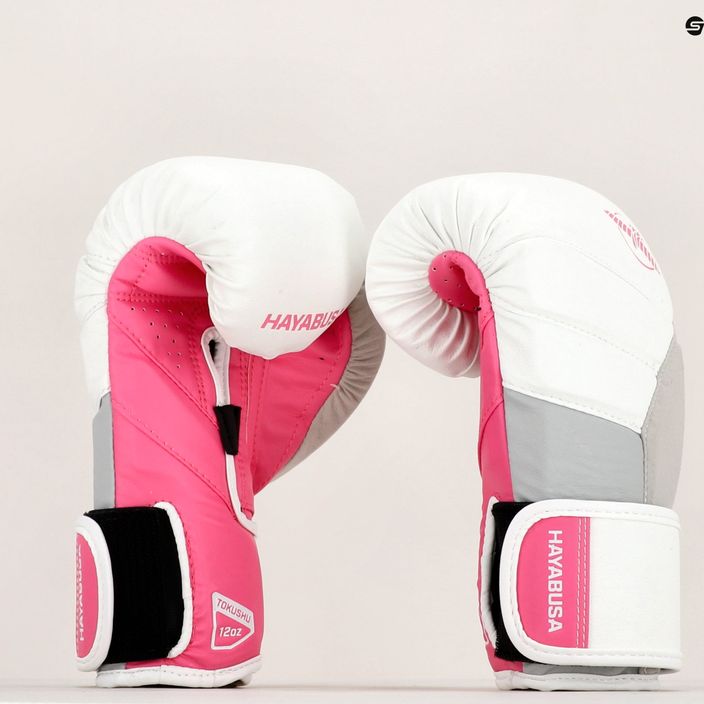 Hayabusa T3 boxerské rukavice bielo-ružové T314G 14