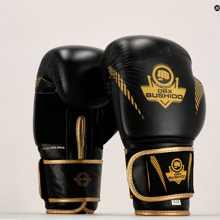 Boxerské rukavice Bushido z prírodnej kože čierne B-2v13 7