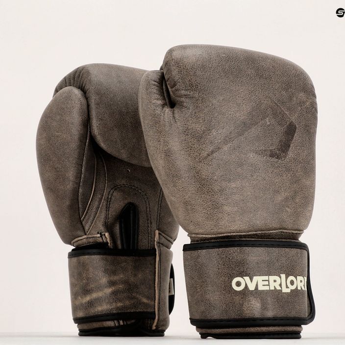 Hnedé boxerské rukavice Overlord Old School 100006-BR 12