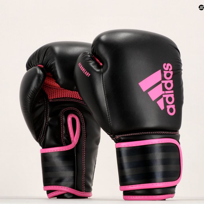 Boxerské rukavice adidas Hybrid 80 black/pink ADIH80 7
