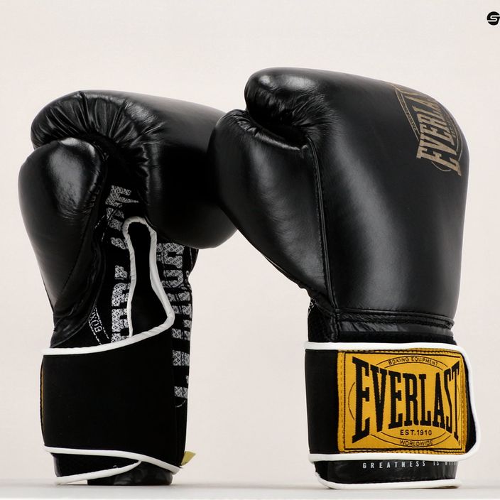 EVERLAST 1910 Klasické čierne boxerské rukavice EV1910 7