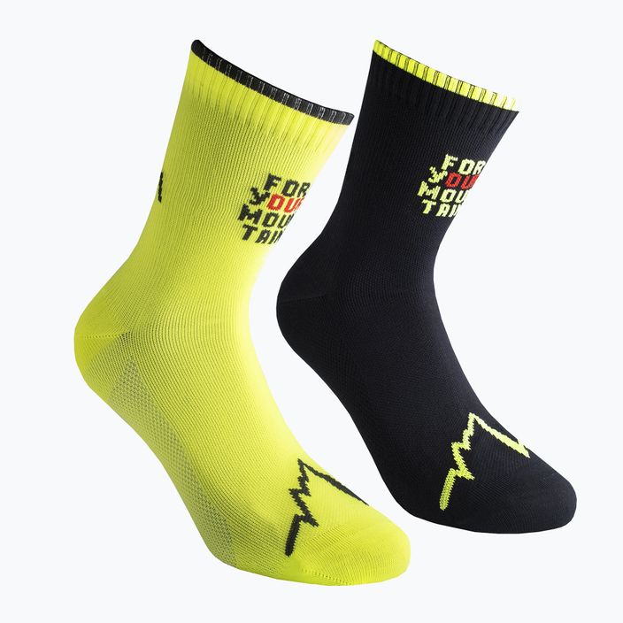 Bežecké ponožky LaSportiva For Your Mountain žlto-čierne 69R999720 6