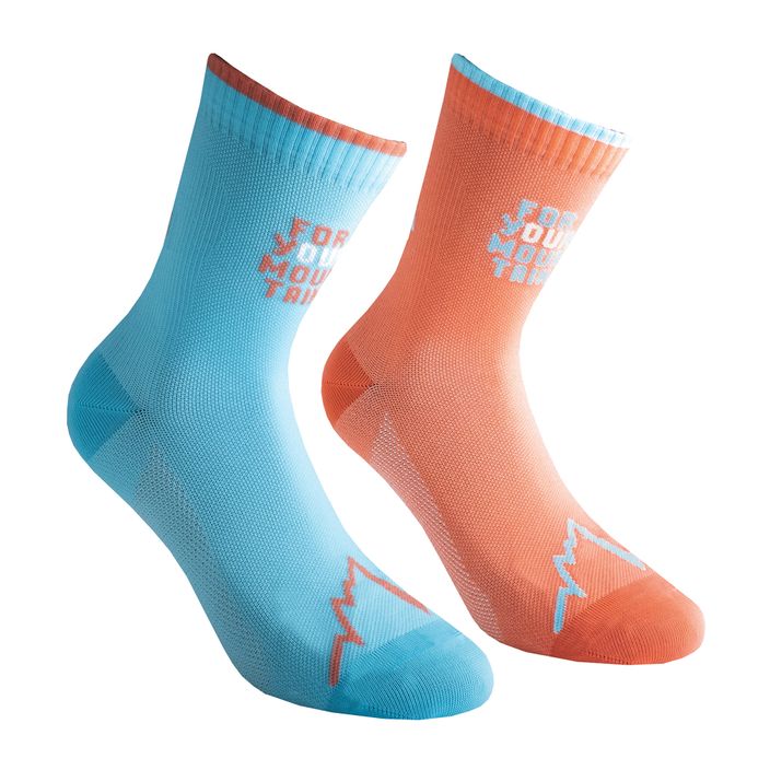 LaSportiva For Your Mountain modro-oranžové bežecké ponožky 69R402602 2