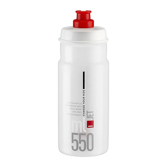 Cyklistická fľaša Elite Jet 550 ml číra/červená s logom 2