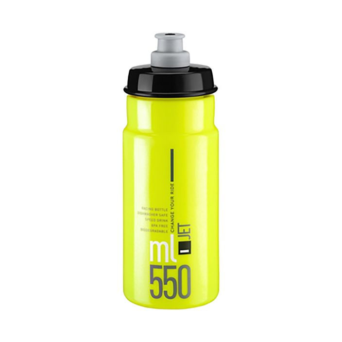 Cyklistická fľaša Elite Jet 550 ml žltá fluo/čierna s logom 2