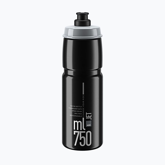 Cyklistická fľaša Elite Jet 750 ml čierna/sivá s logom