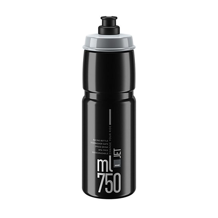 Cyklistická fľaša Elite Jet 750 ml čierna/sivá s logom 2