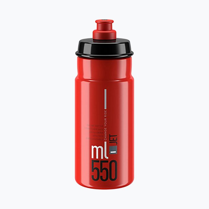 Cyklistická fľaša Elite Jet 550 ml červená/šedá s logom