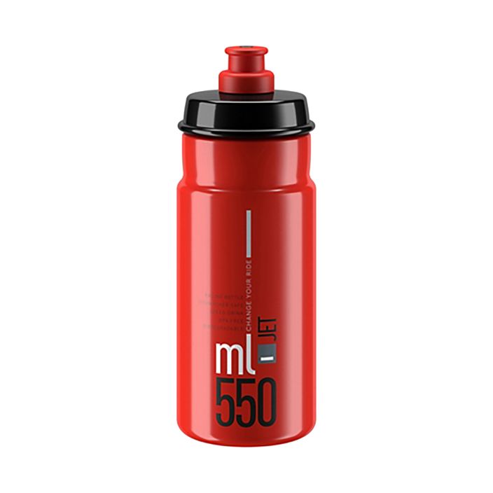 Cyklistická fľaša Elite Jet 550 ml červená/šedá s logom 2