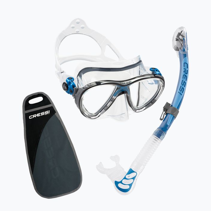 Potápačský set Cressi Big Eyes Evolution + maska Alpha Ultra Dry + šnorchel modrý DS337020