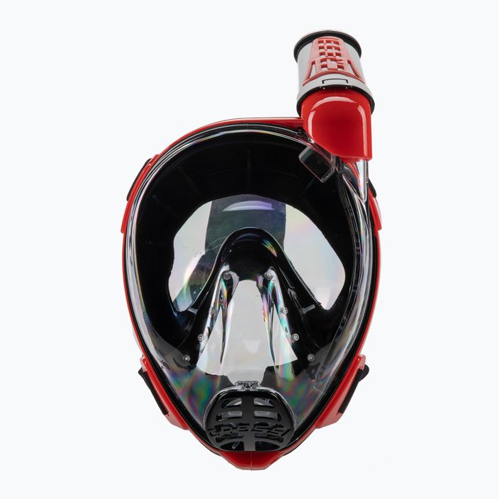 Cressi Duke Dry celotvárová maska na šnorchlovanie čierno-červená XDT005058 2