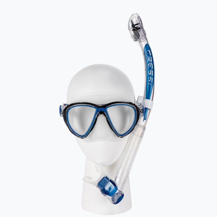 Šnorchlovacia súprava Cressi Quantum maska + šnorchel Itaca Ultra Dry číro modrá DM400020