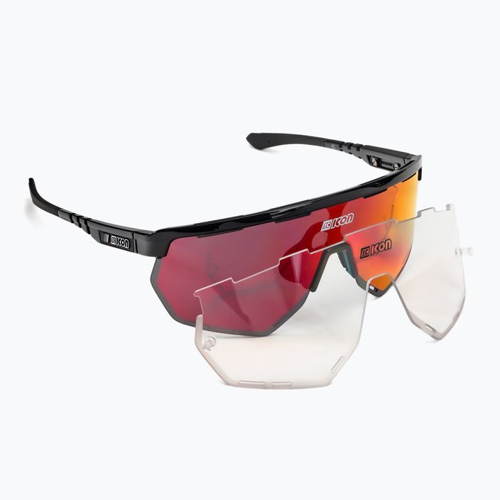 SCICON Aerowing čierne lesklé/scnpp viaczrkadlové červené cyklistické okuliare EY26060201
