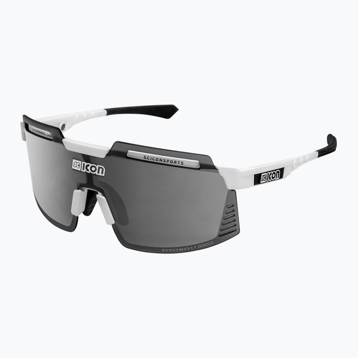 SCICON Aerowatt Foza biele lesklé/scnpp viaczrkadlové strieborné cyklistické okuliare EY38080800 2
