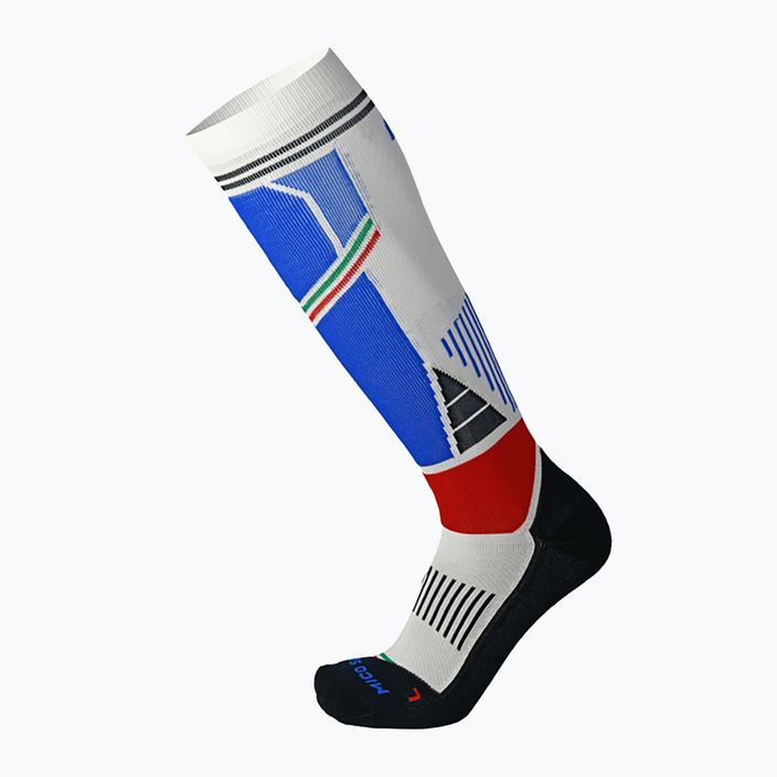 Lyžiarske ponožky Mico Medium Weight M1 white and blue CA12 4