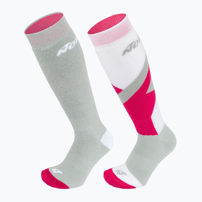 Nordica Multisports Winter Jr detské lyžiarske ponožky 2 páry lt grey/coral/white 6
