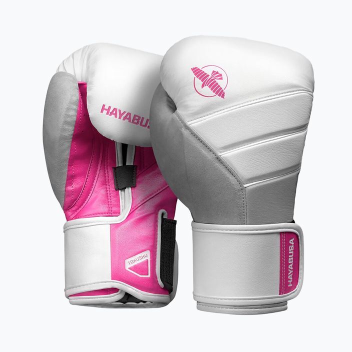 Hayabusa T3 boxerské rukavice bielo-ružové T314G 7