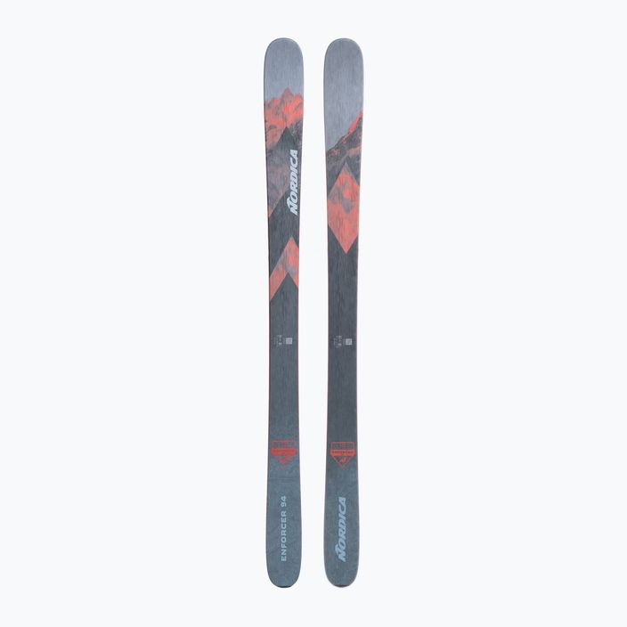 Nordica ENFORCER 94 Ploché šedo-červené zjazdové lyže A2381