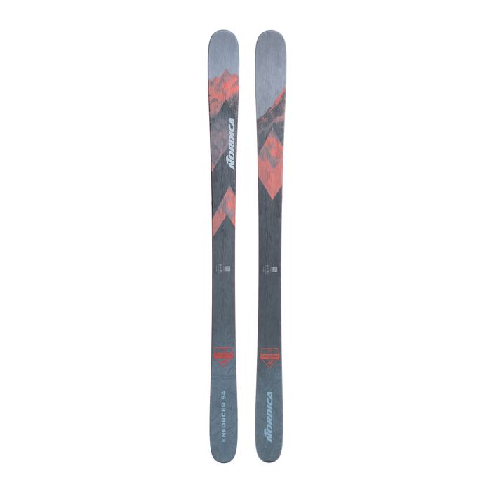 Nordica ENFORCER 94 Ploché šedo-červené zjazdové lyže A2381 10