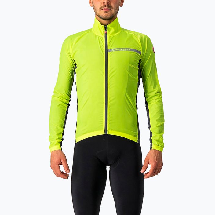 Pánska cyklistická bunda Castelli Squadra Stretch electric lime/dark gray