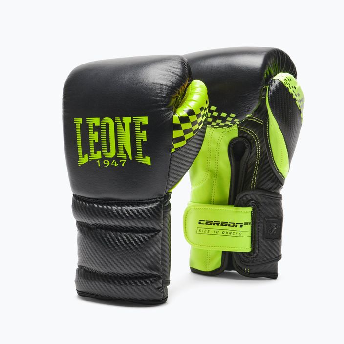 LEONE 1947 Carbon22 čierno-zelené boxerské rukavice GN222 7