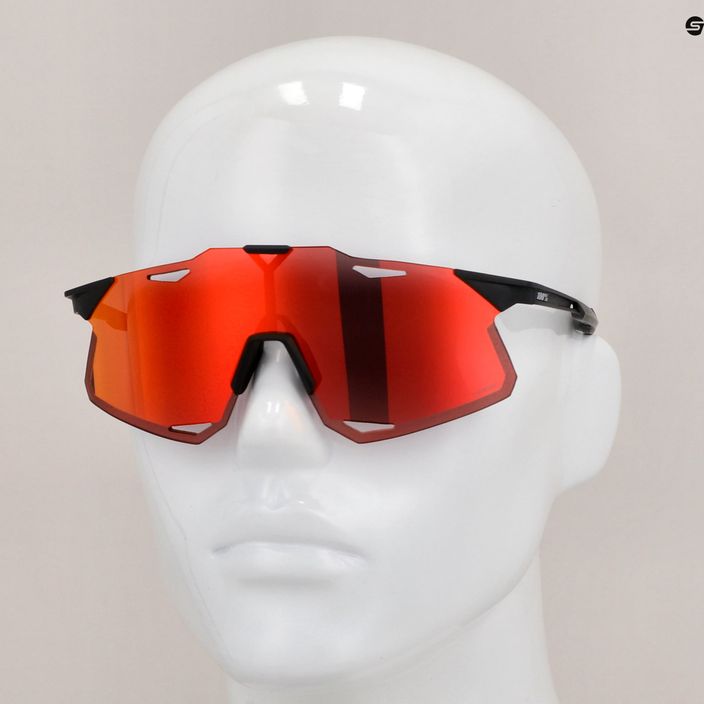 Cyklistické okuliare 100% Hypercraft matná čierna/hyper červená viacvrstvové zrkadlo 60000-00006 9