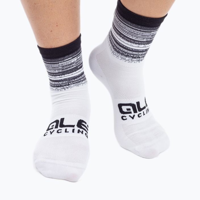 Bielo-čierne cyklistické ponožky Alé Scanner L21181400 4