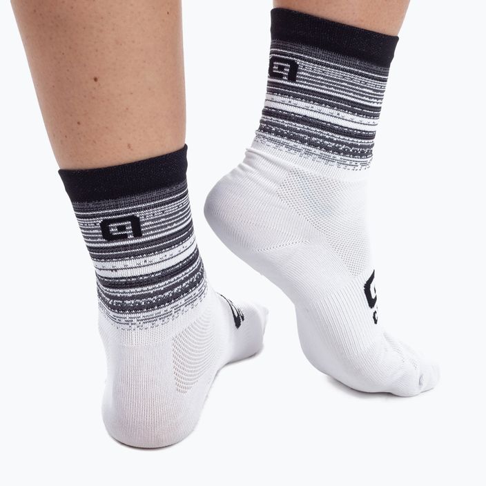 Bielo-čierne cyklistické ponožky Alé Scanner L21181400 5