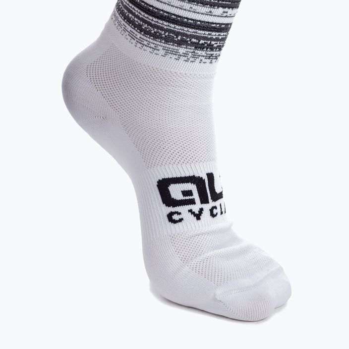 Bielo-čierne cyklistické ponožky Alé Scanner L21181400 6