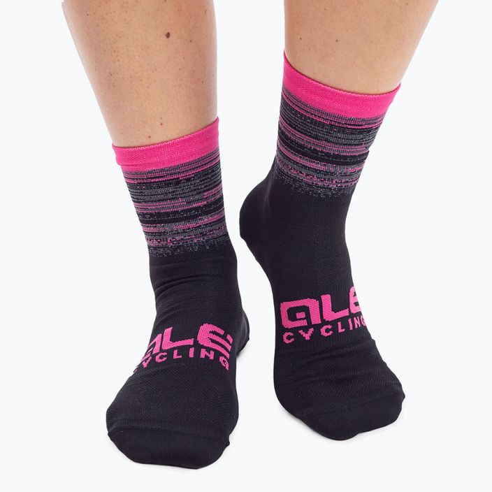 Cyklistické ponožky Alé Scanner black/pink L21181543 4