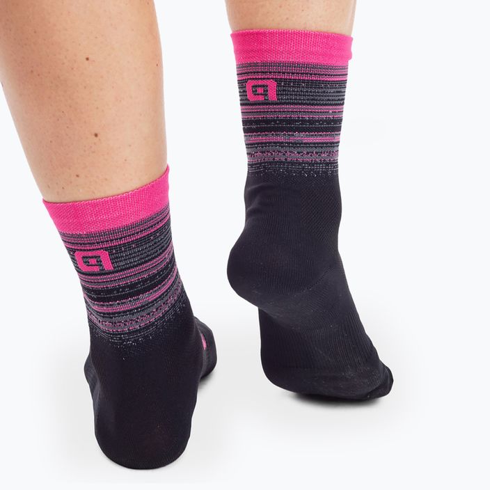 Cyklistické ponožky Alé Scanner black/pink L21181543 5