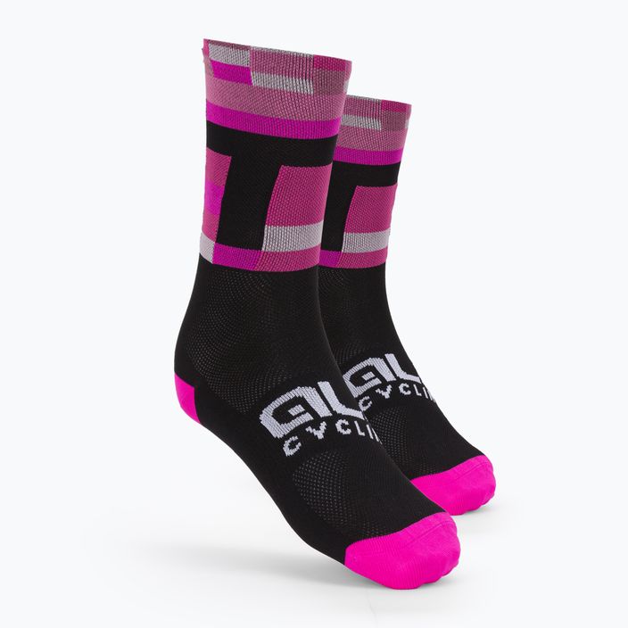 Cyklistické ponožky Alé Match black/pink L22218543