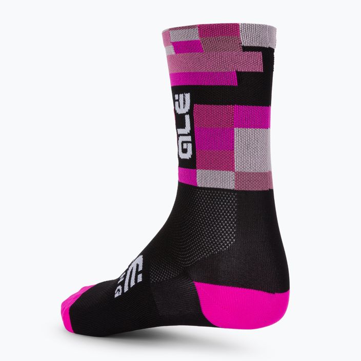 Cyklistické ponožky Alé Match black/pink L22218543 2