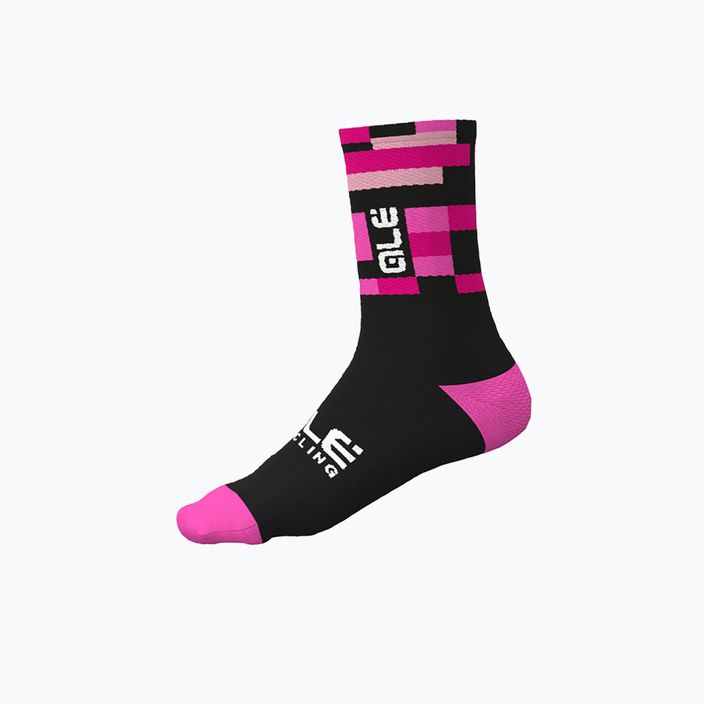 Cyklistické ponožky Alé Match black/pink L22218543 4