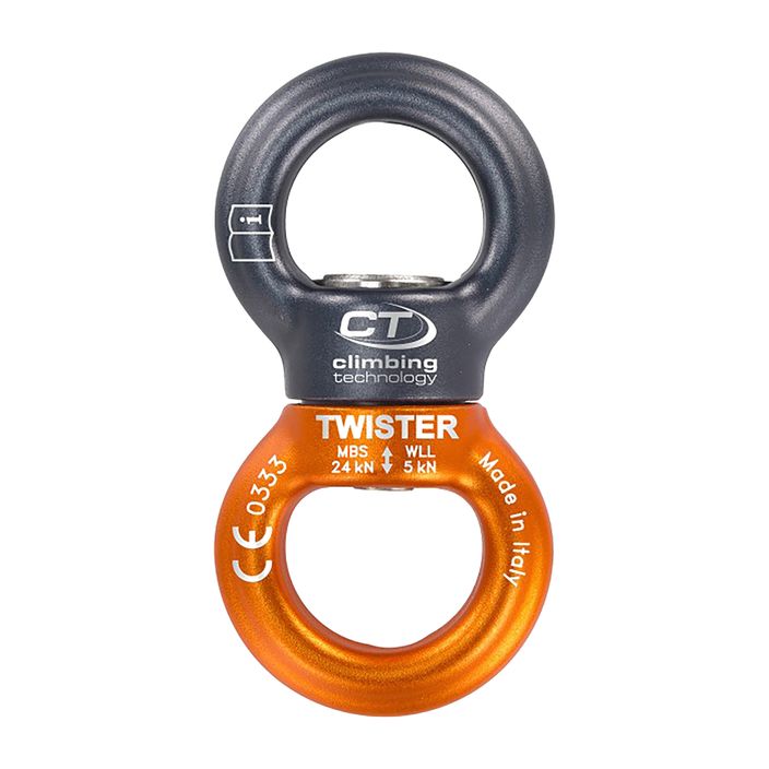 Horolezecká technológia Twister sivý/oranžový otočný kolieskový 2