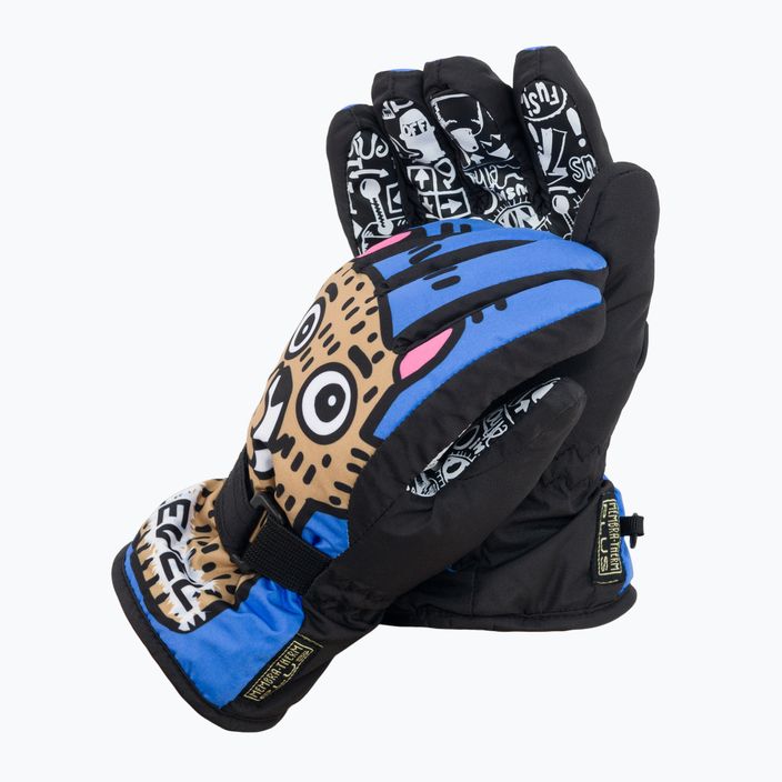 Detské lyžiarske rukavice Level Junior modro-hnedé 4152JG