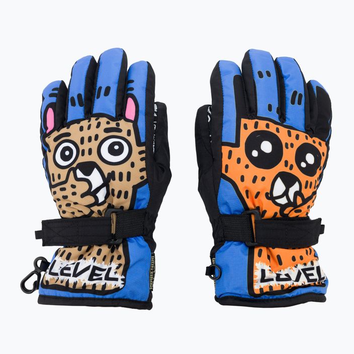 Detské lyžiarske rukavice Level Junior modro-hnedé 4152JG 3