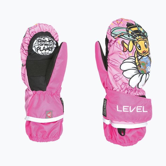 Detské ružové lyžiarske rukavice Level Animal 6