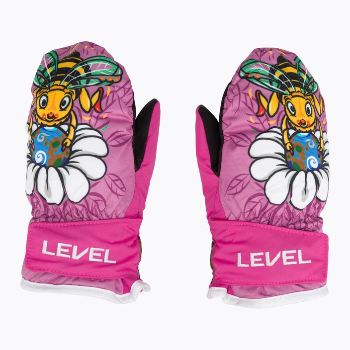 Detské ružové lyžiarske rukavice Level Animal 3