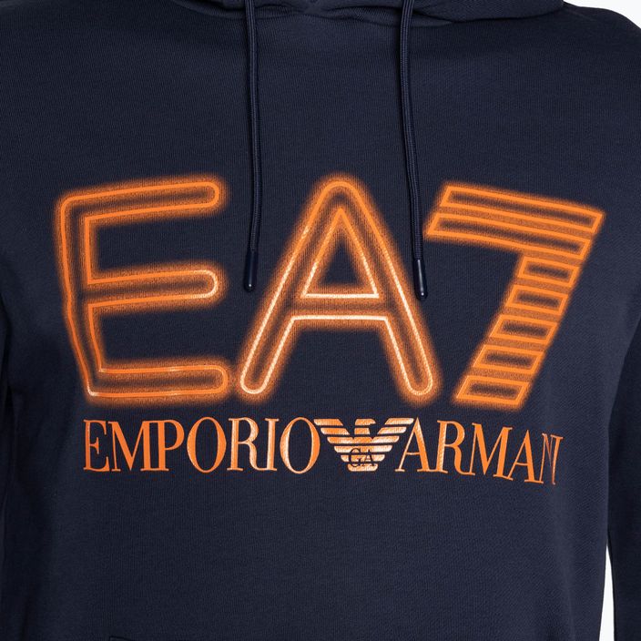 Pánska mikina EA7 Emporio Armani Train Logo Series Oversize Logo Hoodie Coft navy blue 3