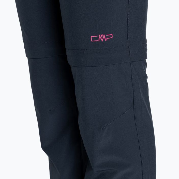 Detské trekingové nohavice CMP Zip Off modrá/fuxia 4